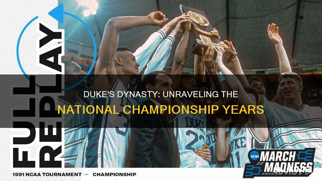 what years did duke basketball win the national championship