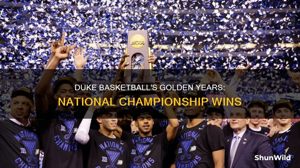 what years did duke basketball win the national championship