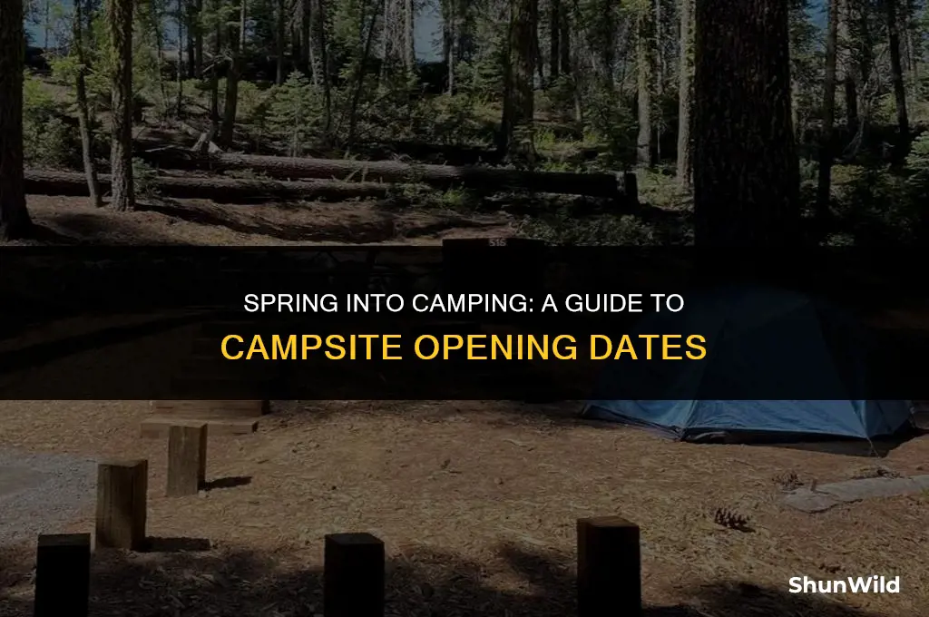 when are camp sites opening