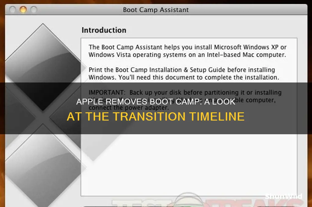 when did apple remove boot camp