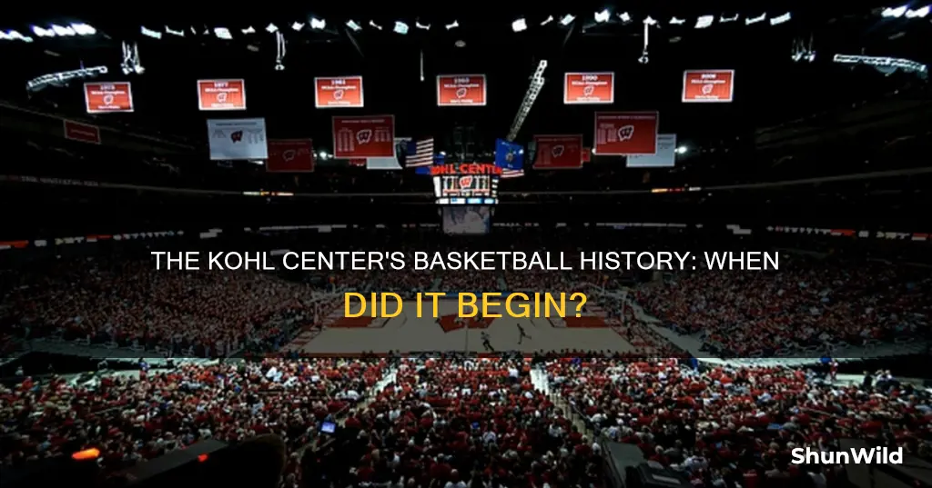 when did basketball start at kohl center