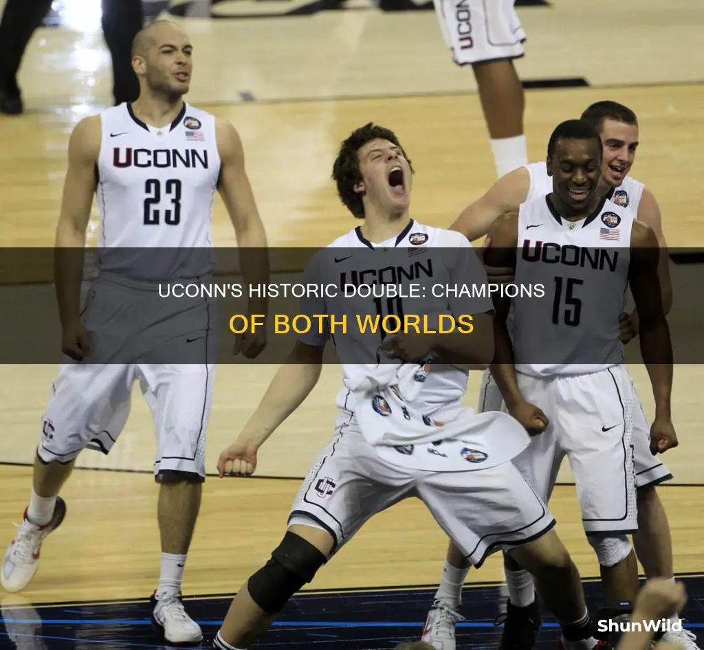 when did uconn win both mens and womens basketball