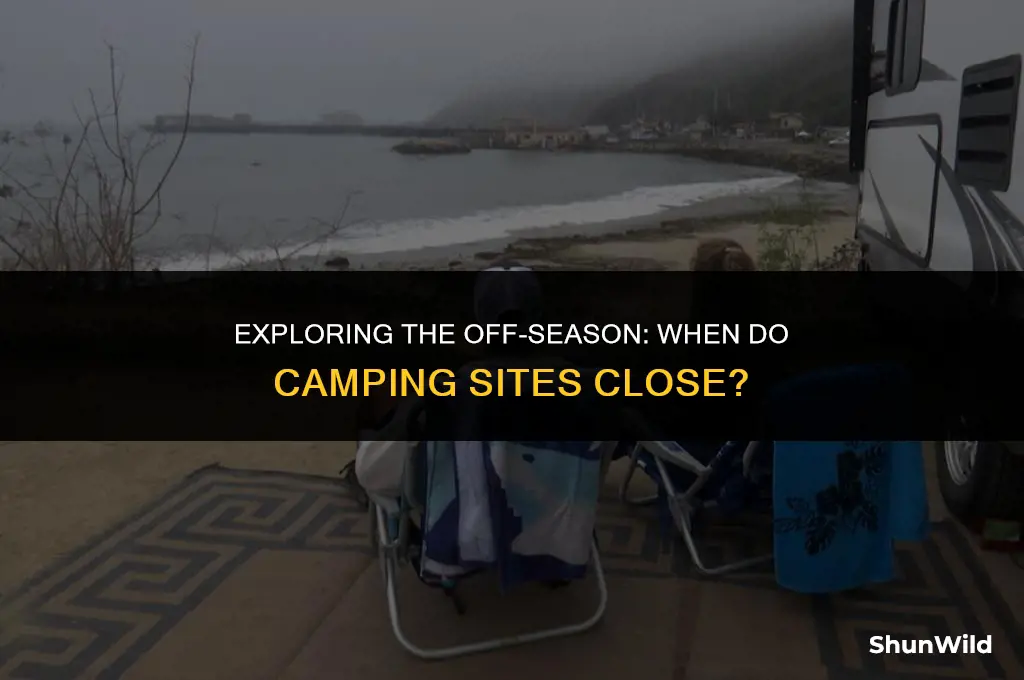 when do camping sites close