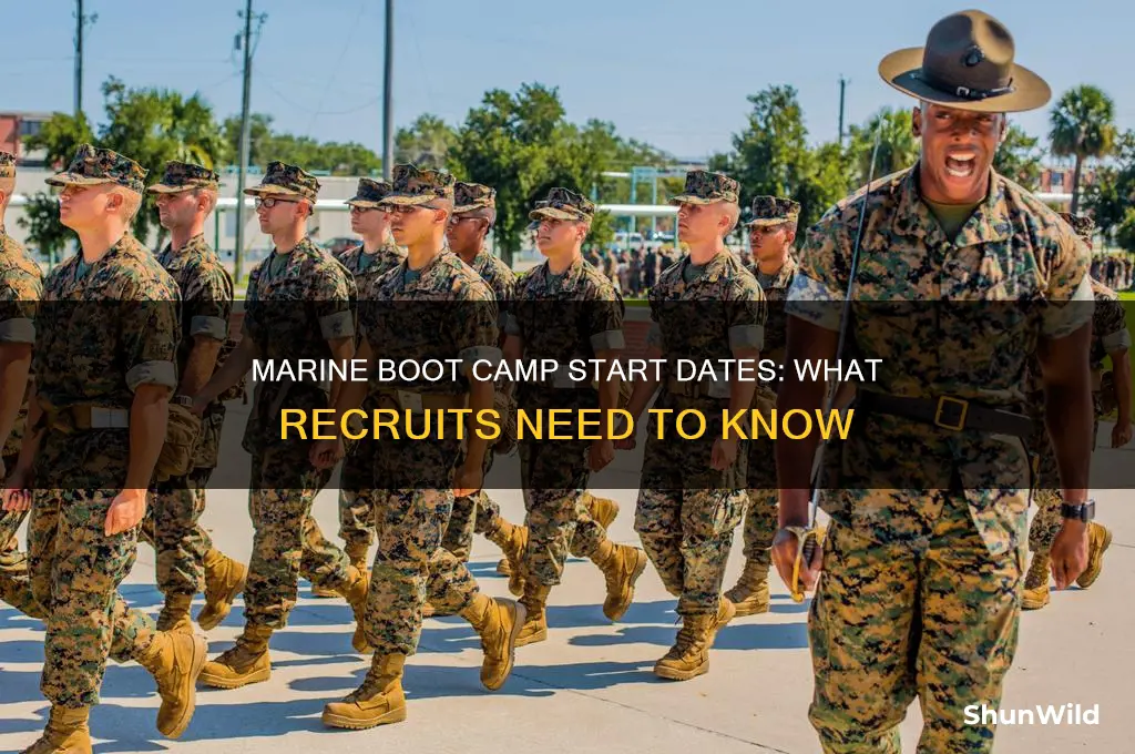 when does boot camp start marines