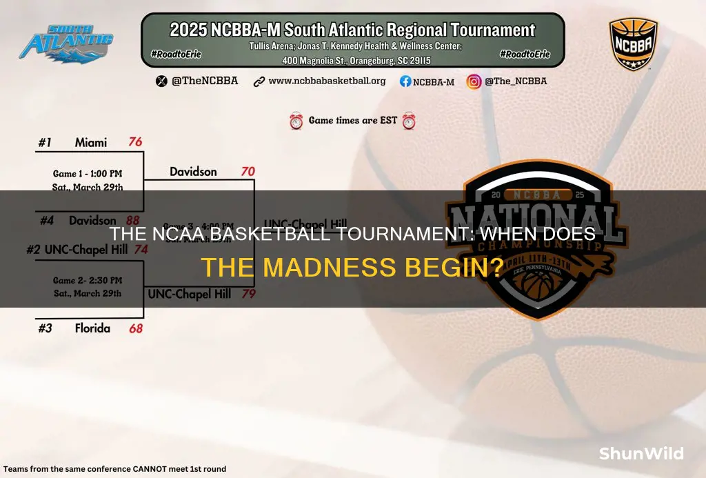 when is th encaa basketball tournamnet start