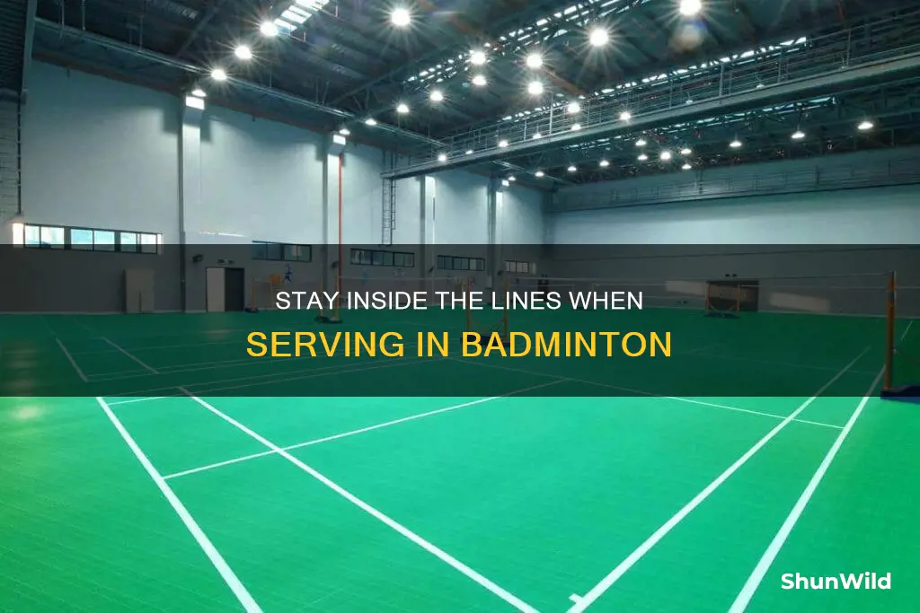 when serving you must be inside the court in badminton