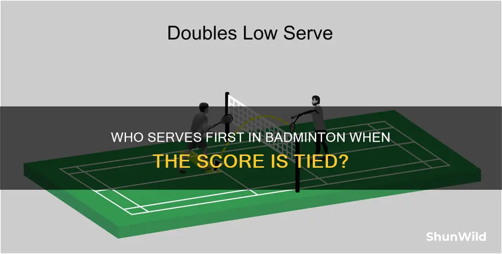when the score is 0-0 who serves firstg in badminton