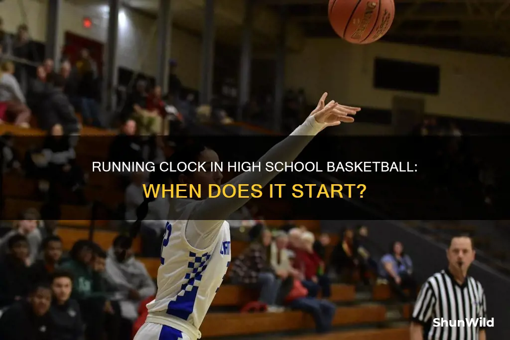 when to have a running clock high school basketball