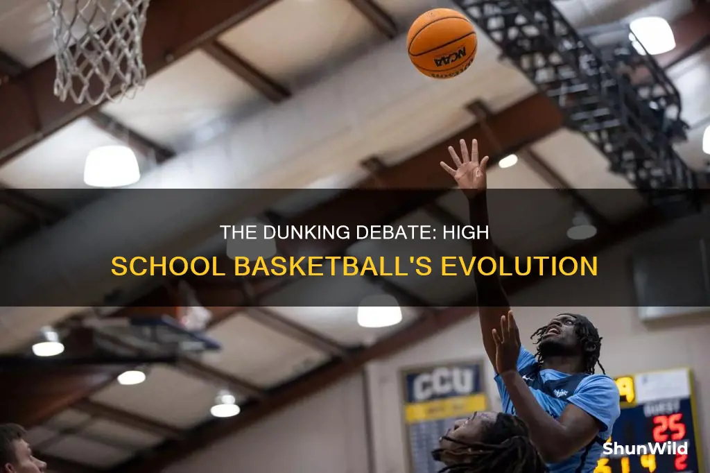 when was dunking allowed in high school basketball