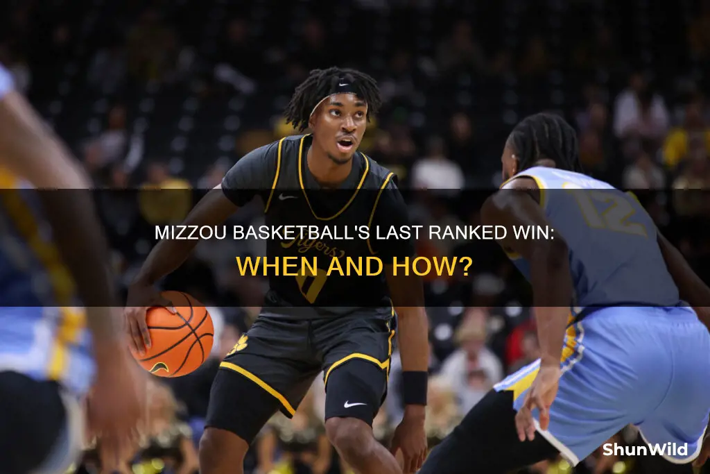 when was mizzou basketball last ranked win