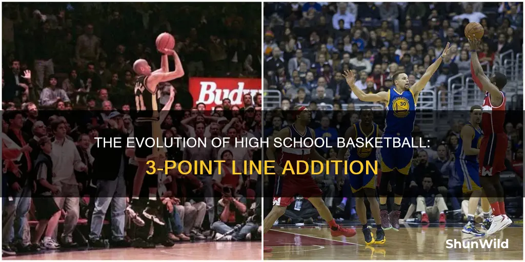 when was the 3pt line added to high school basketball