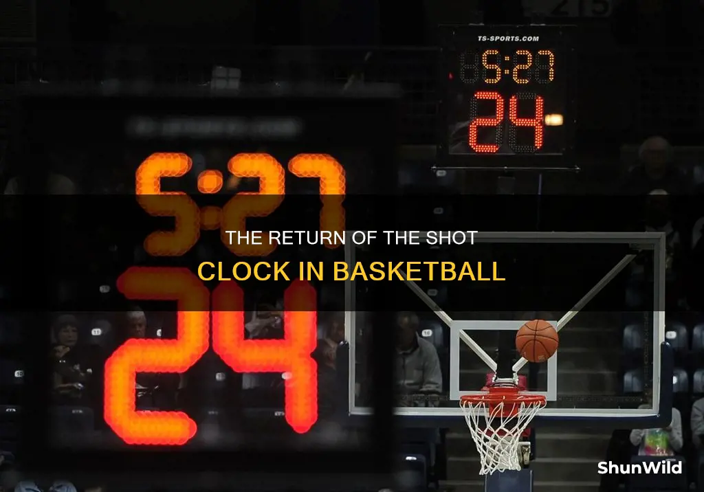 when was the shot clock brought back into basketball