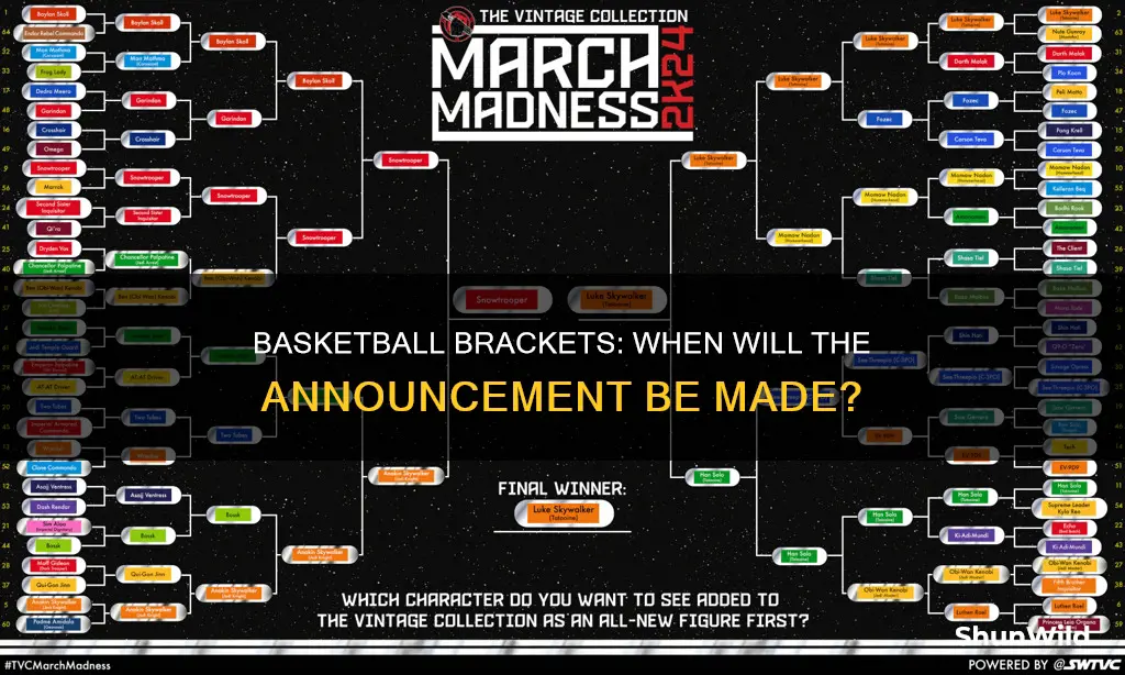 when will basketball brackets be announced