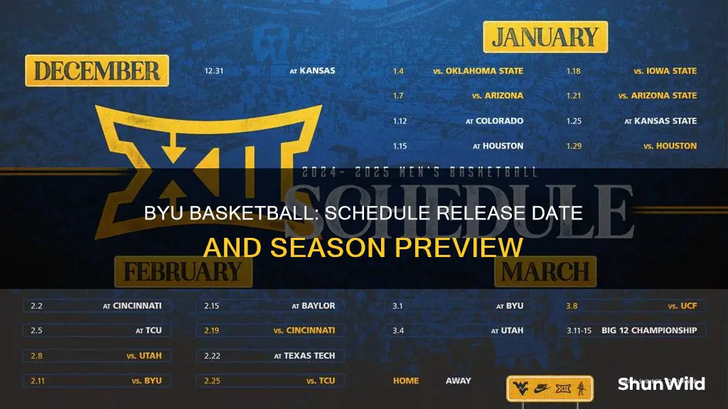 when will byu release basketball schedule