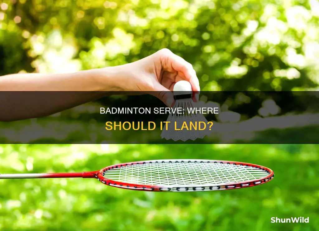 where does a badminton serve have to land