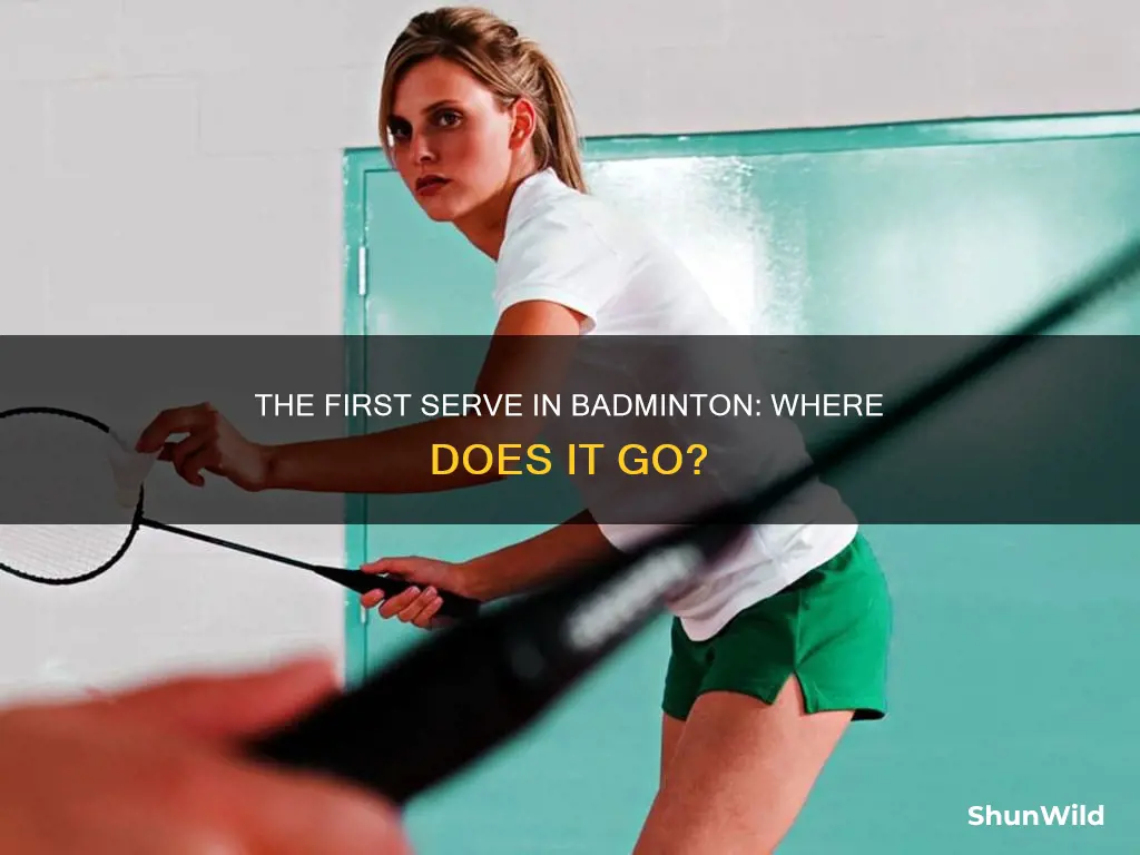 where does a player serve to start a badminton match