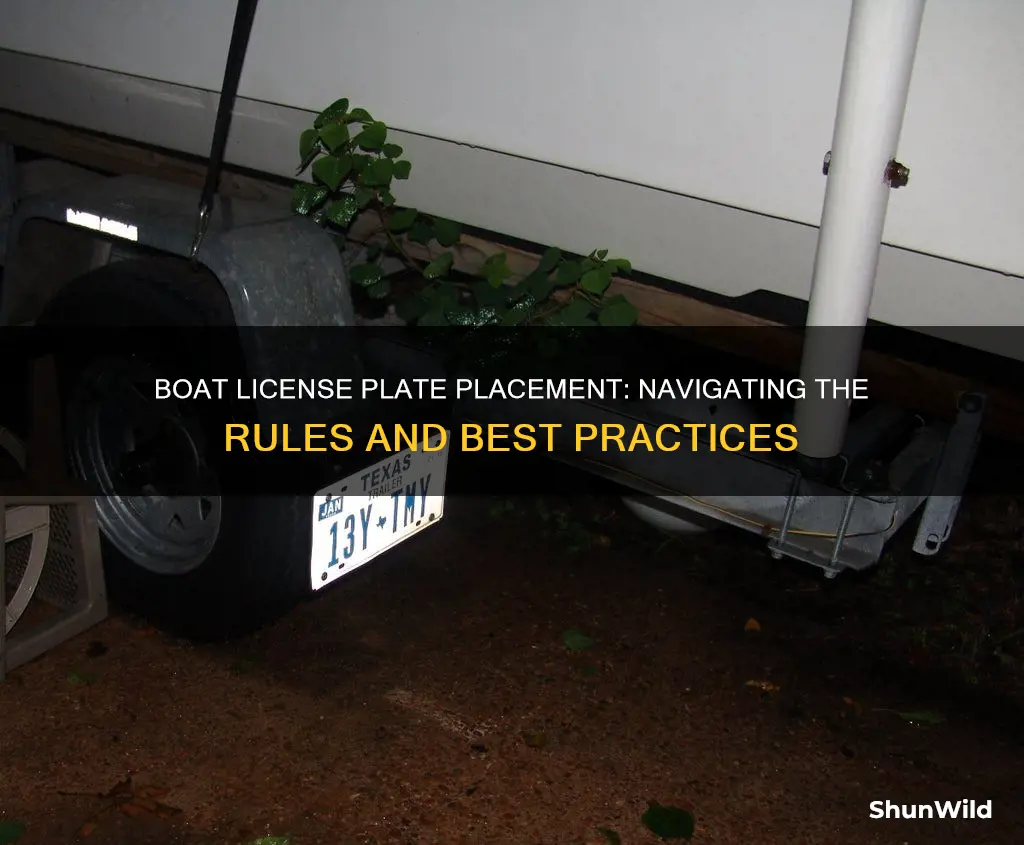 where does license plate go on boat