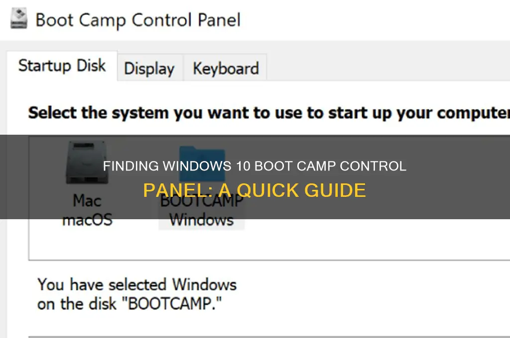 where is boot camp control panel in windows 10