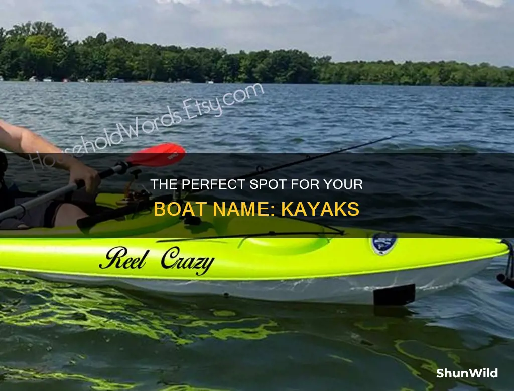 where to put boat name on kayak