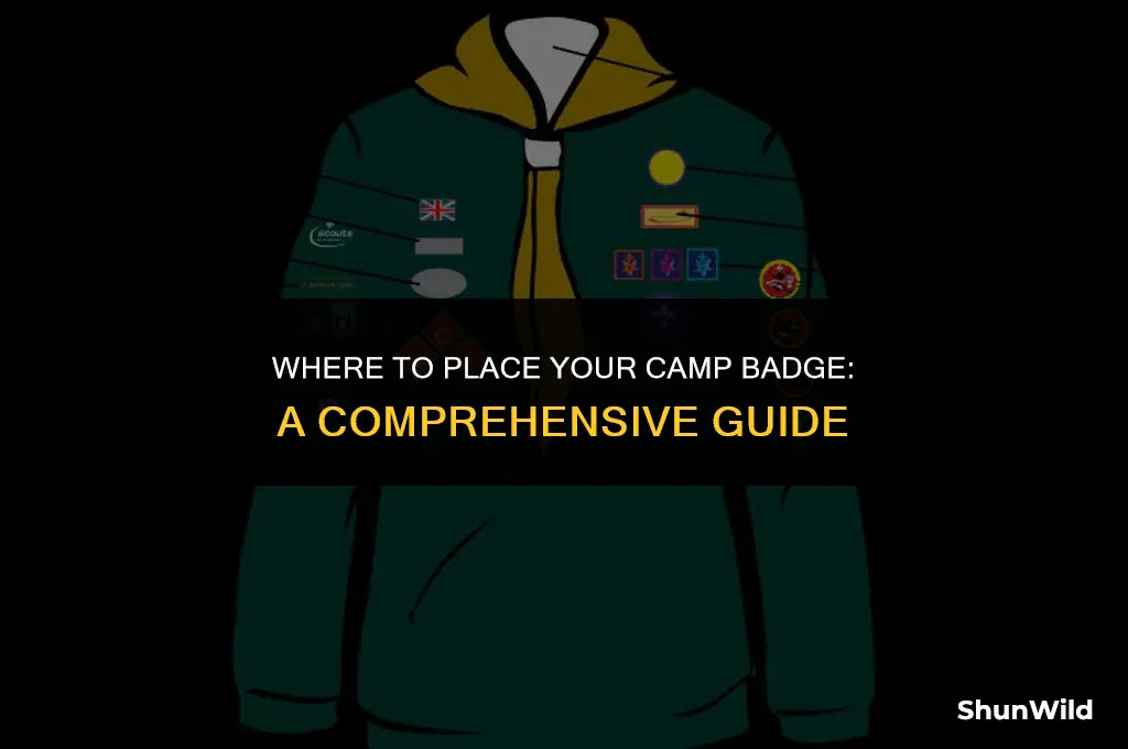 where to put camp badege