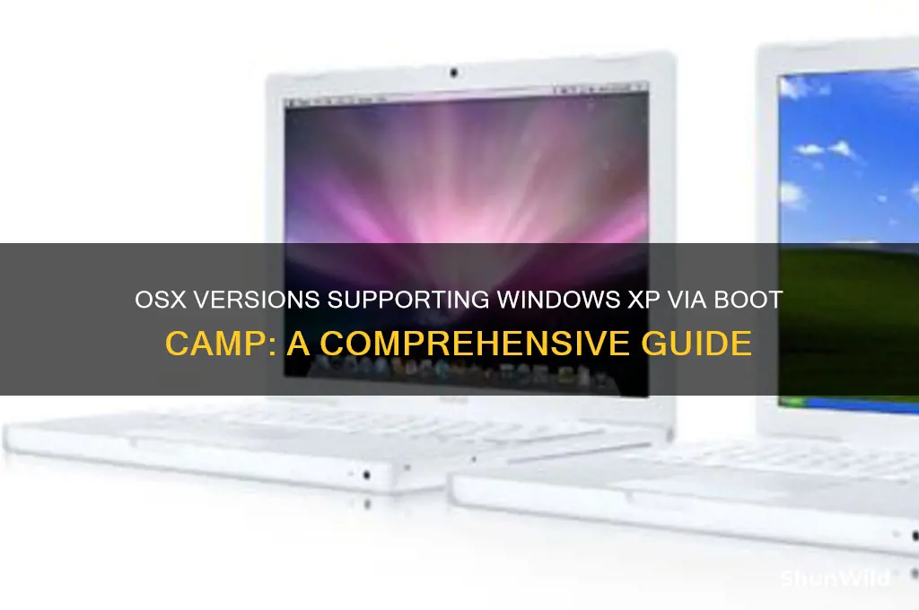 which osx allowed windows xp on boot camp