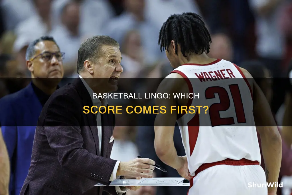 which score do you say first in basketball
