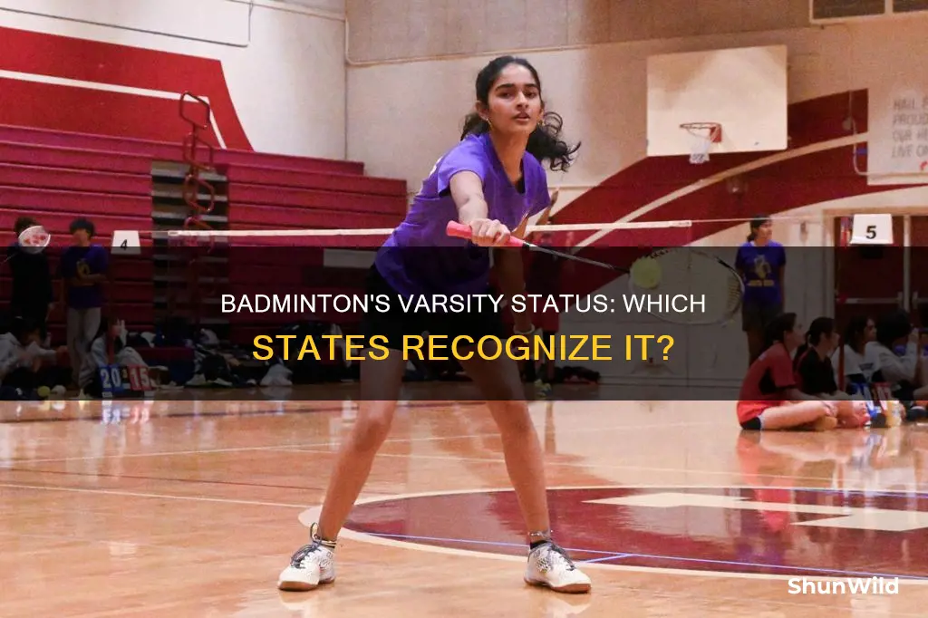 which states have varsity high school badminton