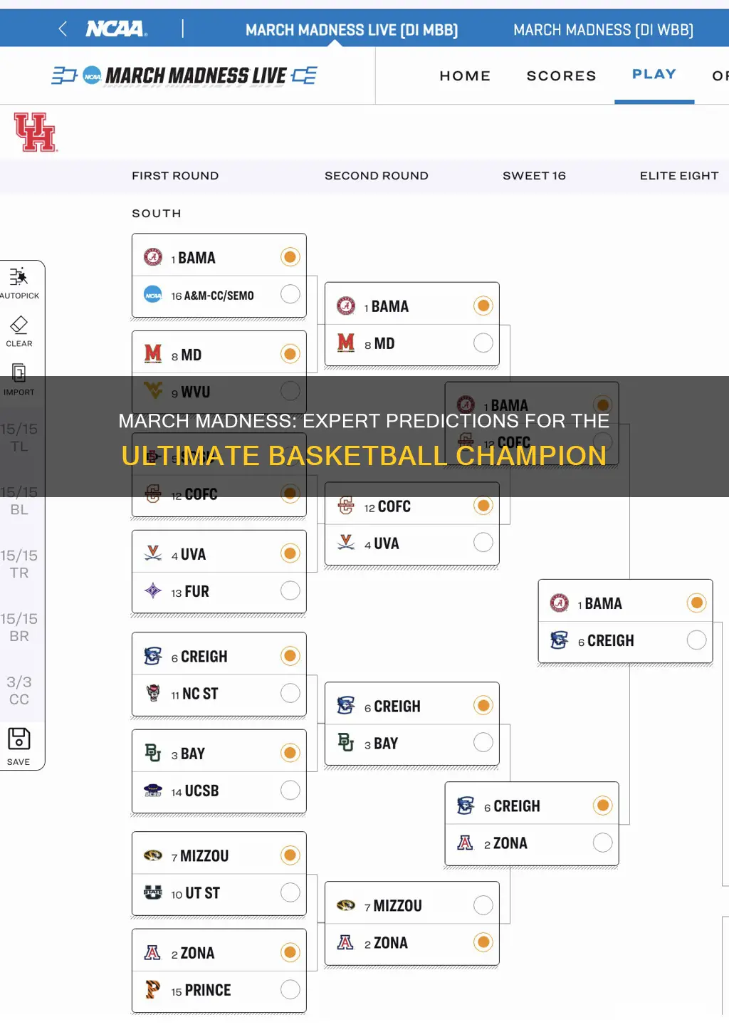 who is picked to win the march madness basketball