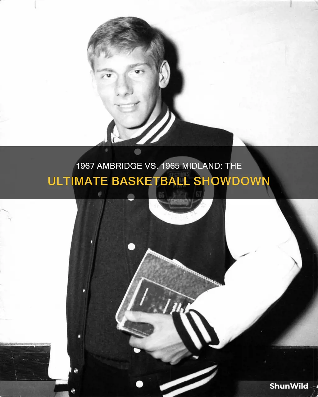 who wins 1967 ambridge vs 1965 midland in basketball