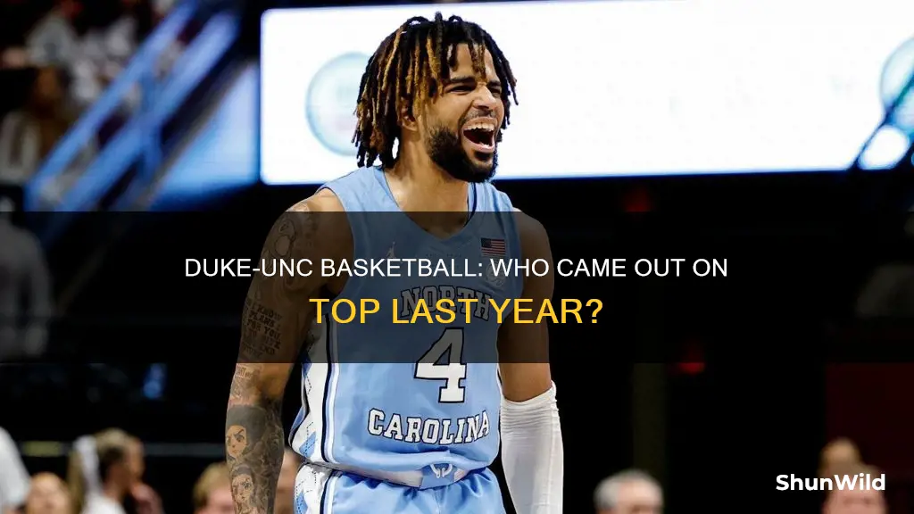 who won duke unc basketball last year