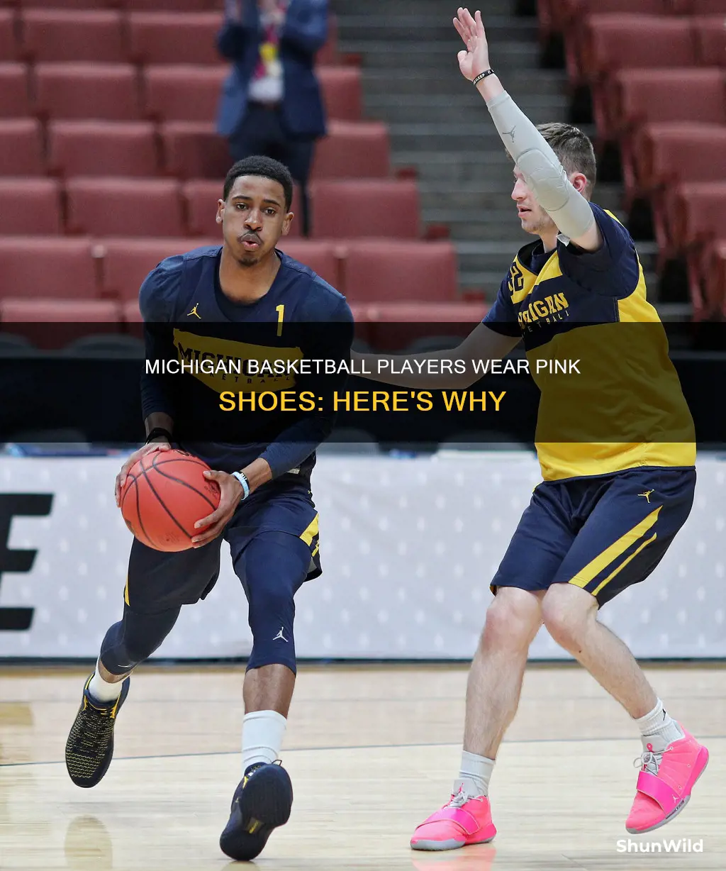 why are michigan basketball players wearing pink shoes