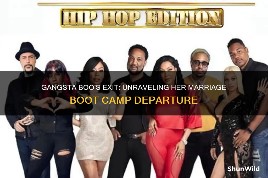 why did gangsta boo get kicked off marriage boot camp