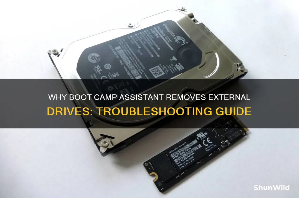 why is boot camp assistant syang remove external drive
