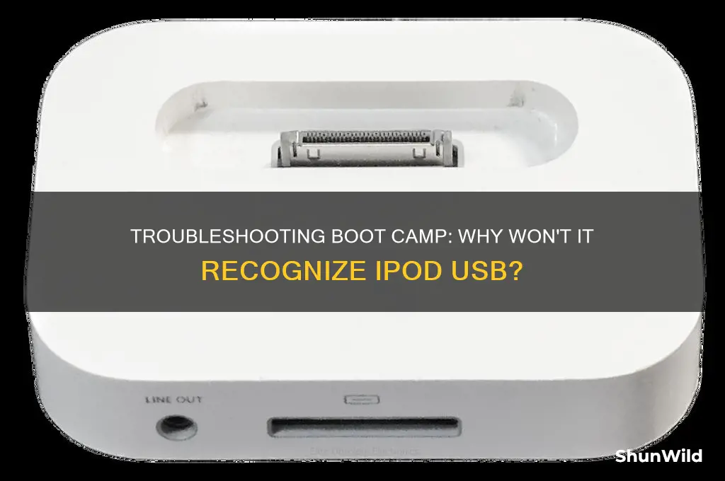 why wont boot camp read ipod usb