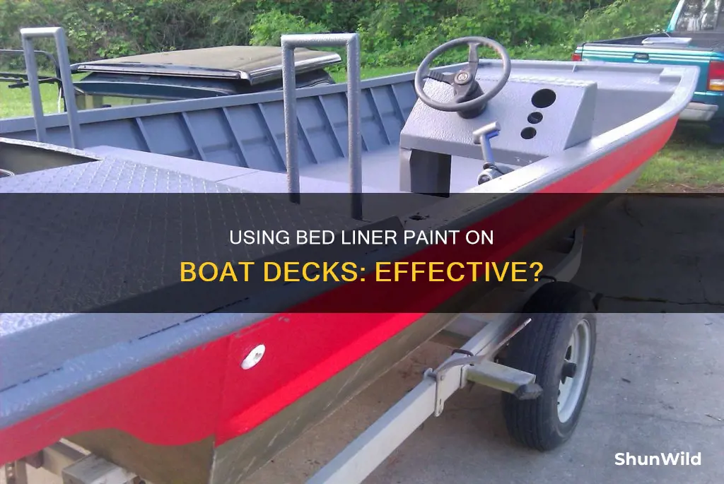 will bed liner paint work on a boat deck