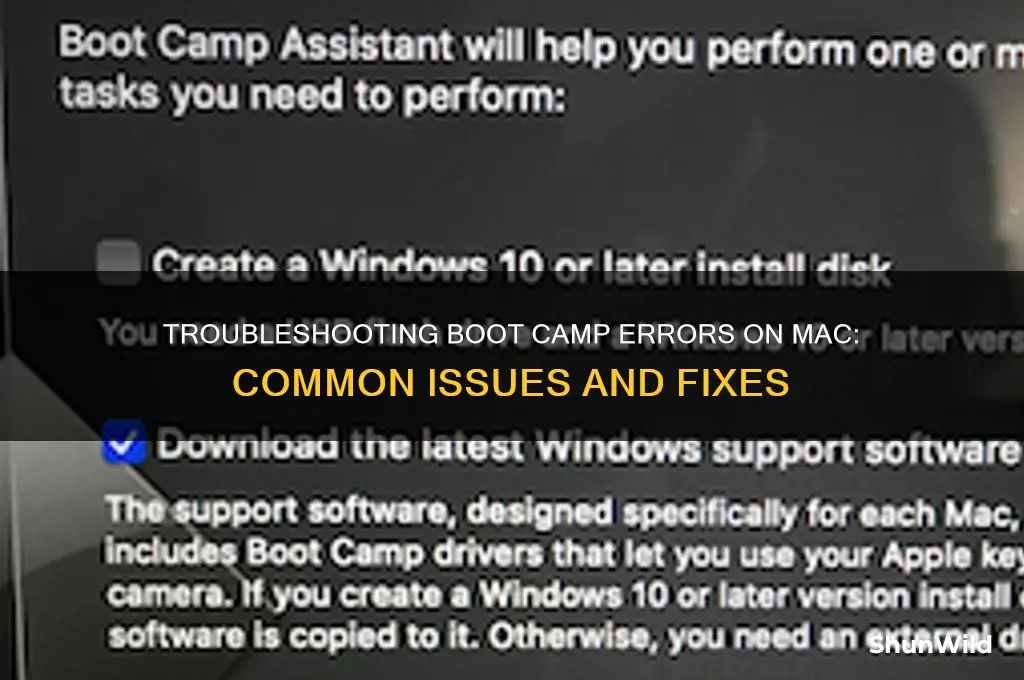will boot camp error mac