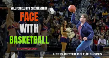 Ferrell's Basketball Mishap: Cheerleader's Face Takes a Hit