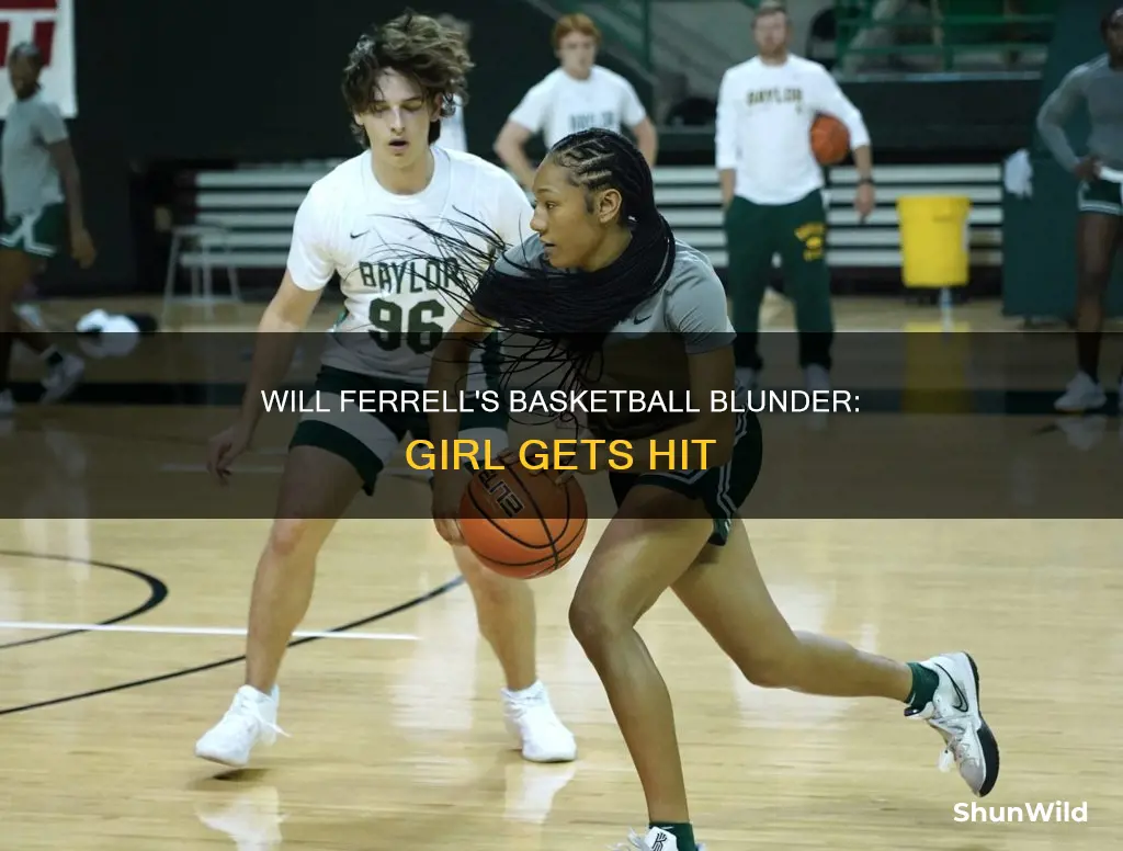 will ferrell hits girl with basketball