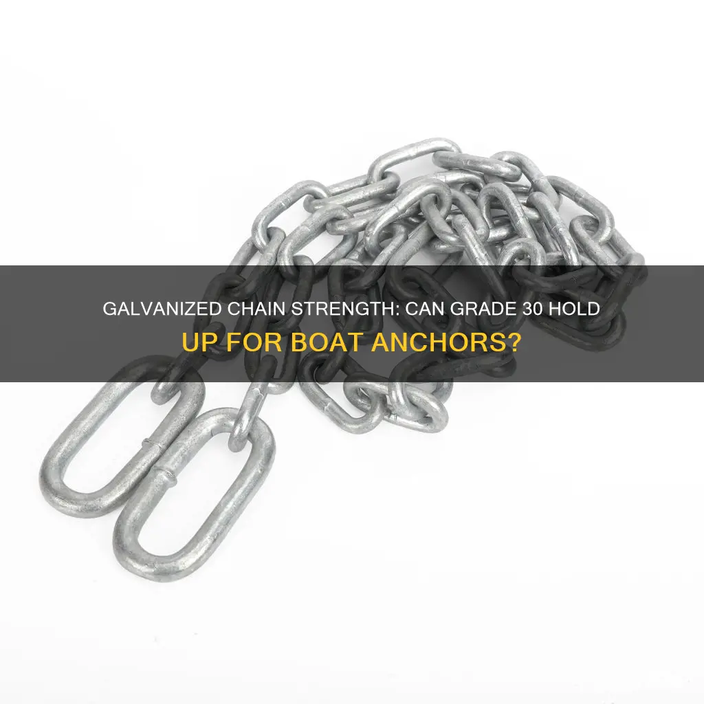 will grade 30 galvanized chain work for boat anchors