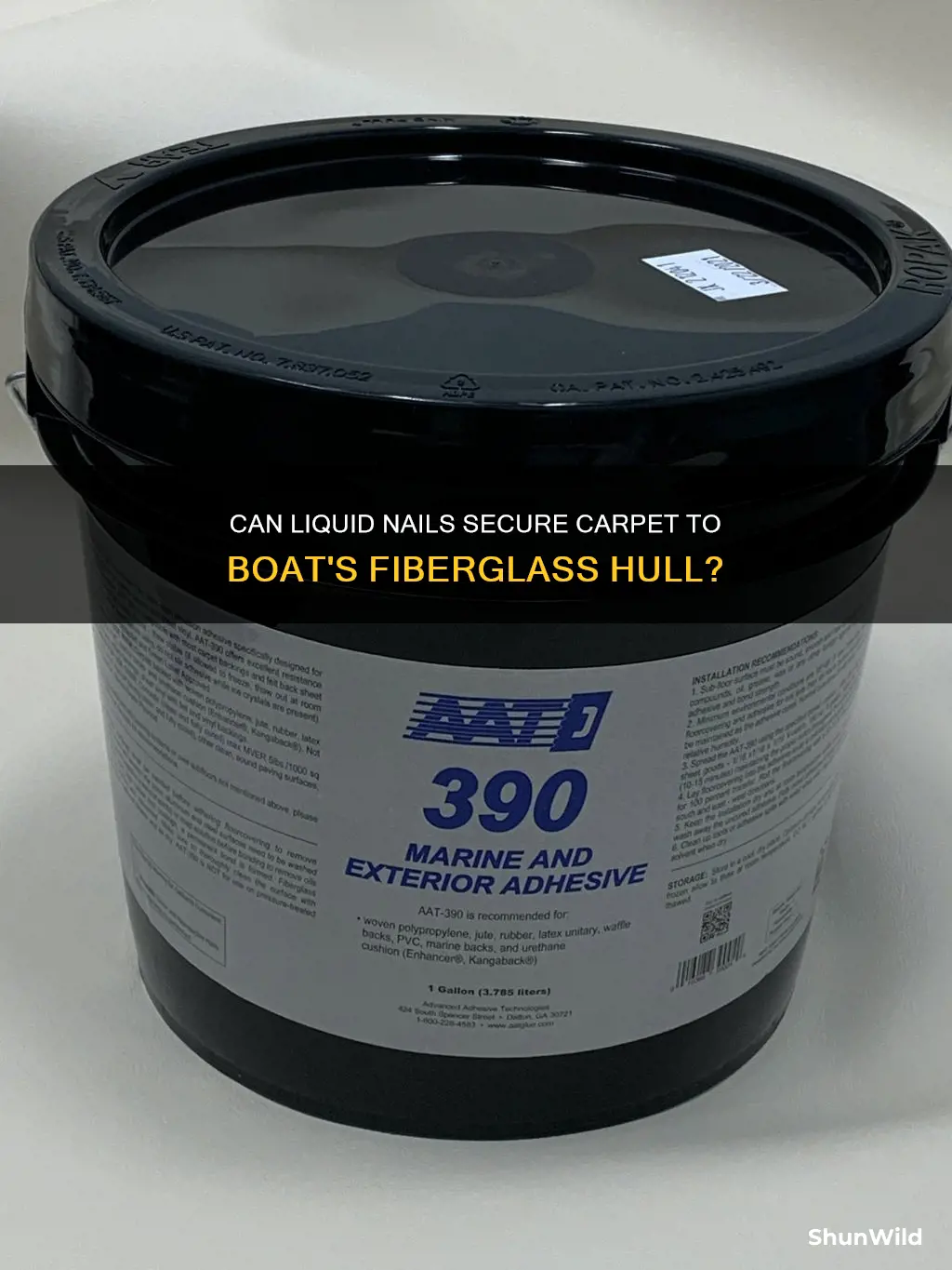 will liquid nail hold carpet to fiberglass boat