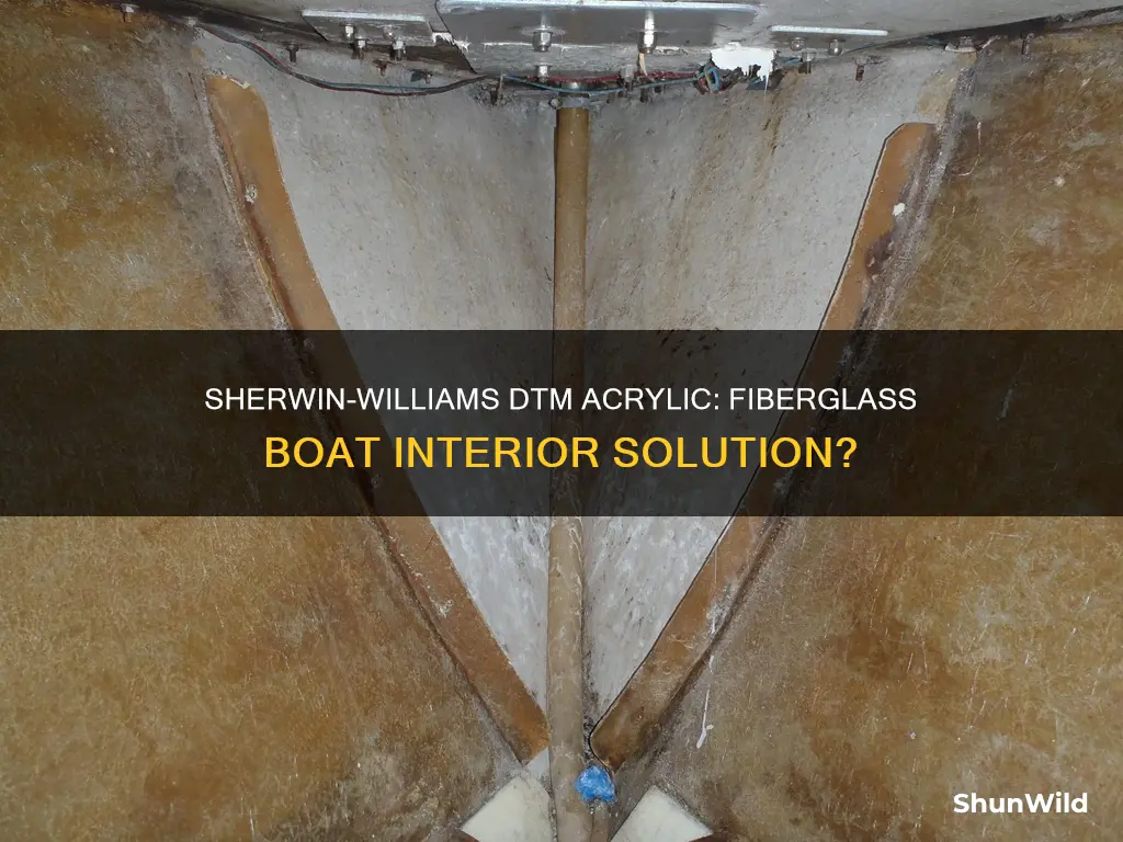 will sherwin williams dtm acrilic work on fiberglass boat interior